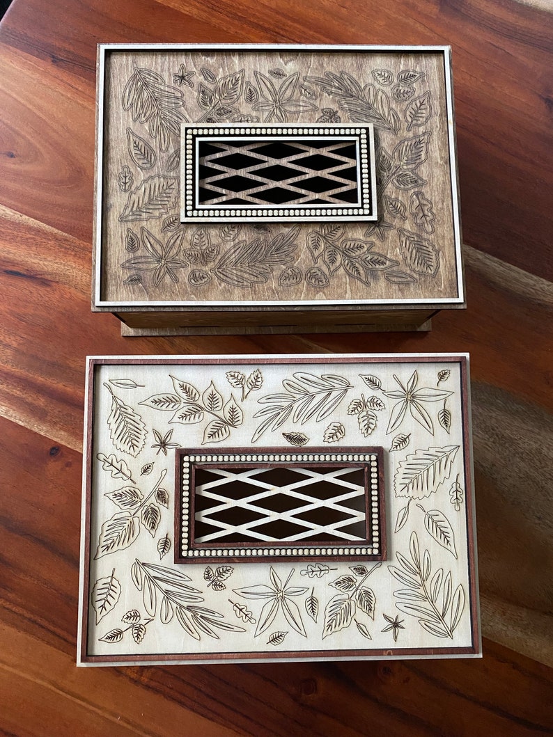 Wood Box Laser Cut File Digital Download SVG DXF Lightburn Glowforge