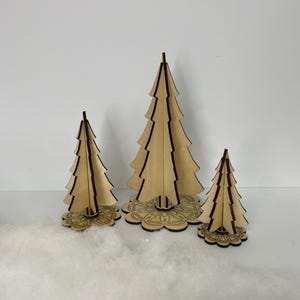 Freistehender 3D-Weihnachtsbaum aus Holz in 3 Größen Schnell und einfach zu erstellen Laserschnittdatei Digitaler Download SVG DXF Lightburn Glowforge Bauernhaus