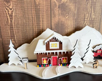 Santa's Workshop Christmas Decor Laser Cut File:  SVG DXF LBRN2 (Digital Download)