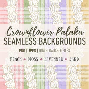 Crownflower Palaka Seamless Background | Pastel Colors | PNG | JPEG ...