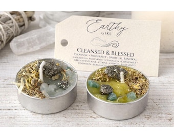 Cleansed Blessed Tealight Candles Set  Ritual Apothecary Wiccan Blessing BOHO