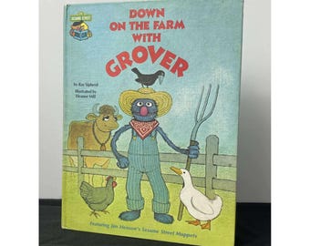 Sesame Street Golden Press Book Down on the Farm with Grover 1980 Vintage