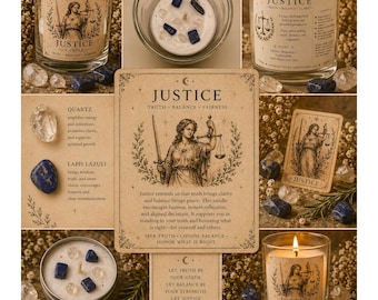 Ensemble de bougies chauffe-plat Justice Tarot Card