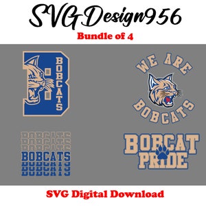 Bobcats school pride design bundle pack, Edinburg Bobcats, Spirit shirt designs, digital download, 2 color designs, Paw, SVG file