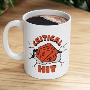 Dnd Mug, Dungeons and Dragons, Dnd Gifts, Dnd Accessories, Dm Gift, Dungeon Master, Dnd Gift, D&d Mug, D20, Critical Hit, Guess Ill Die