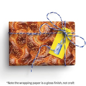 Challah Bread Hanukkah Wrapping Paper, Recyclable Wrapping Paper, Funny Holiday Gift Wrap, Hanukkah Gift Paper, Holiday Wrapping Paper