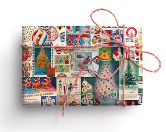 Kerstinpakpapier, Kerstcatalogus, Vintage Kerstmis, Cadeauverpakking, Recyclebaar inpakpapier, Kerstinpakpapiervellen