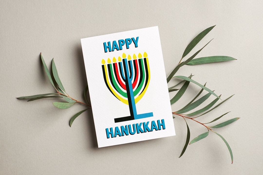 Printable Hanukkah Card Menorah Card Printable Hanukkah Etsy