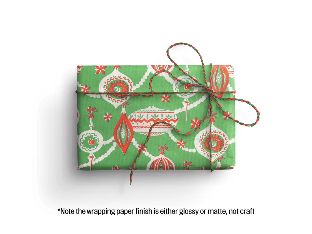 Vintage Christmas Wrapping Paper, Recyclable Wrapping Paper, Christmas