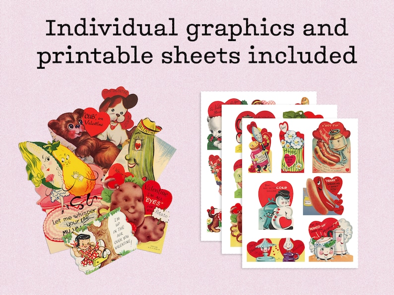 An image explaining that the files come as individual JPGs or PNGs as well as printable sheets with multiple cards on one