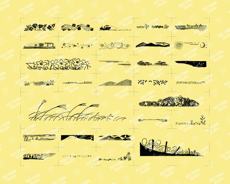 another page showing about 35 of the borders and frames