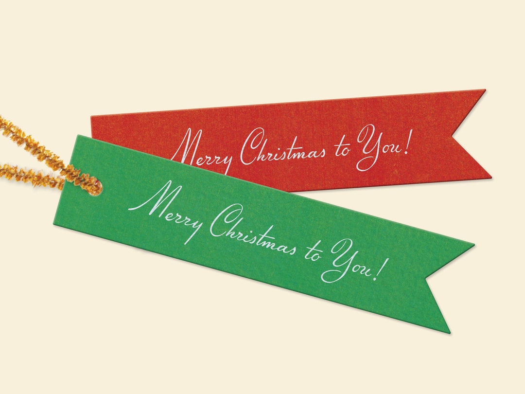 Christmas Gift Tags Printable, Pennant Gift Tags, Printable Gift Tags