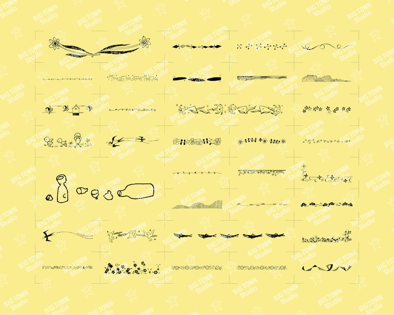 The first page showing about 35 of the borders and frames