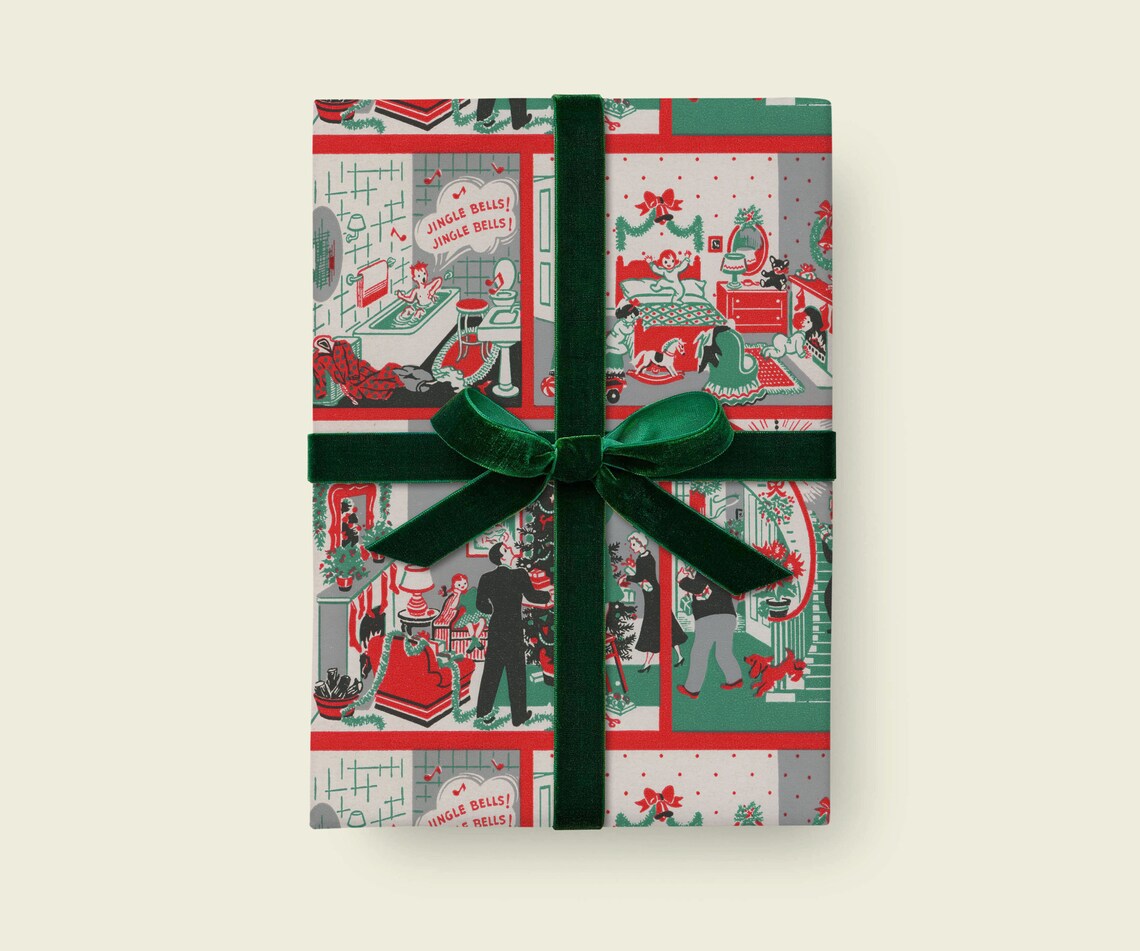 Vintage Christmas Wrapping Paper Recyclable Wrapping Paper Etsy
