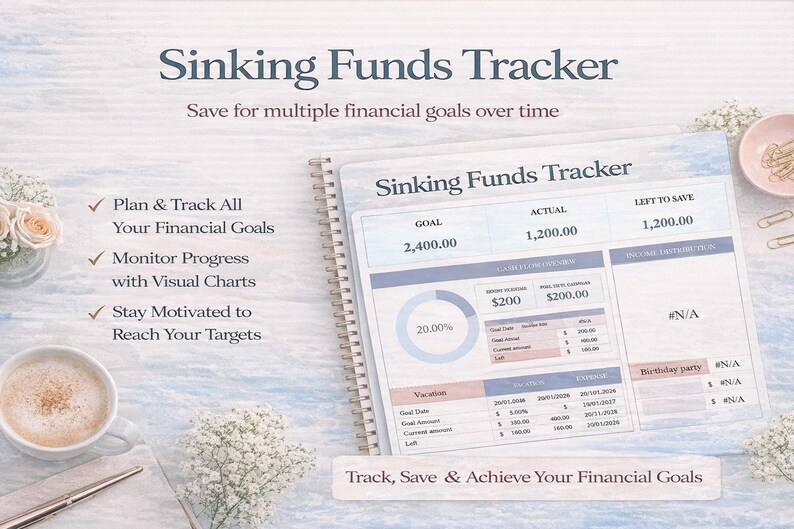 Blush Budget Spreadsheet | 2026 Excel Financial Planner (digital ...