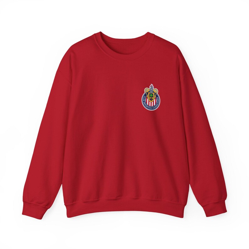 Chivas Guadalajara Logo Graphic Sweatshirt, Retro Chivas Guadalajara Sweater Cherry Red
