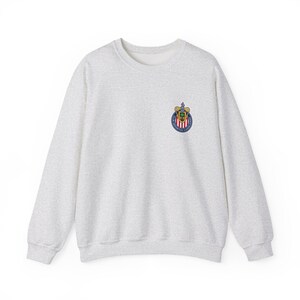 Chivas Guadalajara Logo Graphic Sweatshirt, Retro Chivas Guadalajara Sweater Ash