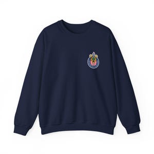 Chivas Guadalajara Logo Graphic Sweatshirt, Retro Chivas Guadalajara Sweater Navy