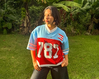 Puerto Rico Oversized Jersey, Embroidered Puerto Rico Jersey, Puerto Rico 787 Jersey, Puerto Rico Sport Apparel
