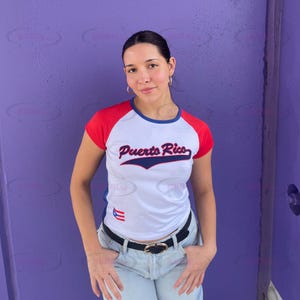 Embroidered Puerto Rico Baby Tee, Hispanic Heritage Month Top