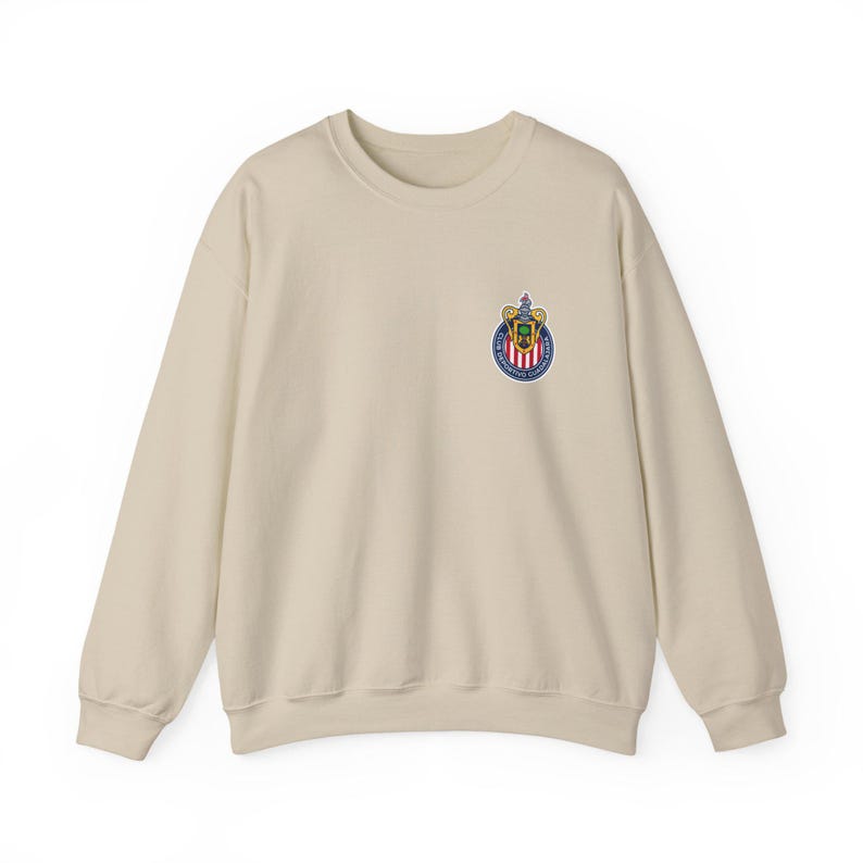 Chivas Guadalajara Logo Graphic Sweatshirt, Retro Chivas Guadalajara Sweater Sand