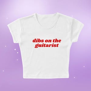 Dibs On The Guitarist Crop Top, Slim Fit Concert Tee
