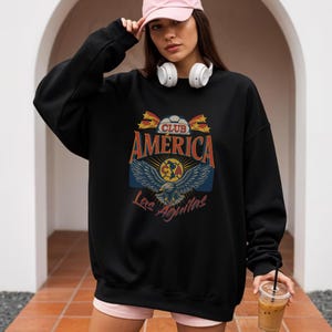Retro Club America Graphic Sweatshirt: Soccer Fan Gift