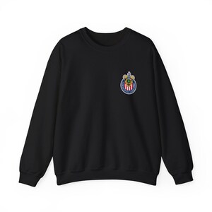Chivas Guadalajara Logo Graphic Sweatshirt, Retro Chivas Guadalajara Sweater Black