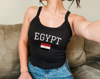 Egypt Cropped Tank, Slim Fit Tank Top