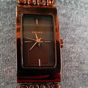 DKNY Analog Rectangle Brown Crystal Watch NY 8561
