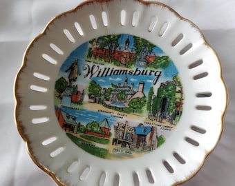 Vintage Williamsburg Virginia Souvenir Plate