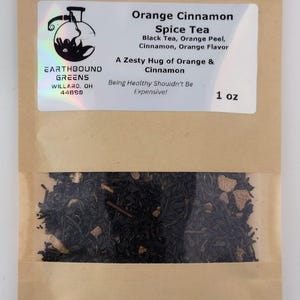 Orange Cinnamon Spice Tea- 1 oz - All Natural - Gluten Free - Paraben Free -