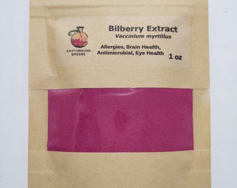 Bilberry Fruit Extract Powder 1 oz - Eyes - Immune - Digestion