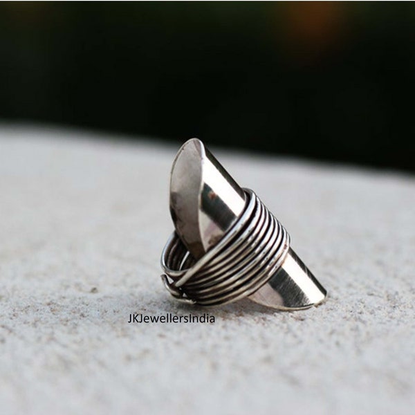 Wide Silver Ring - Etsy