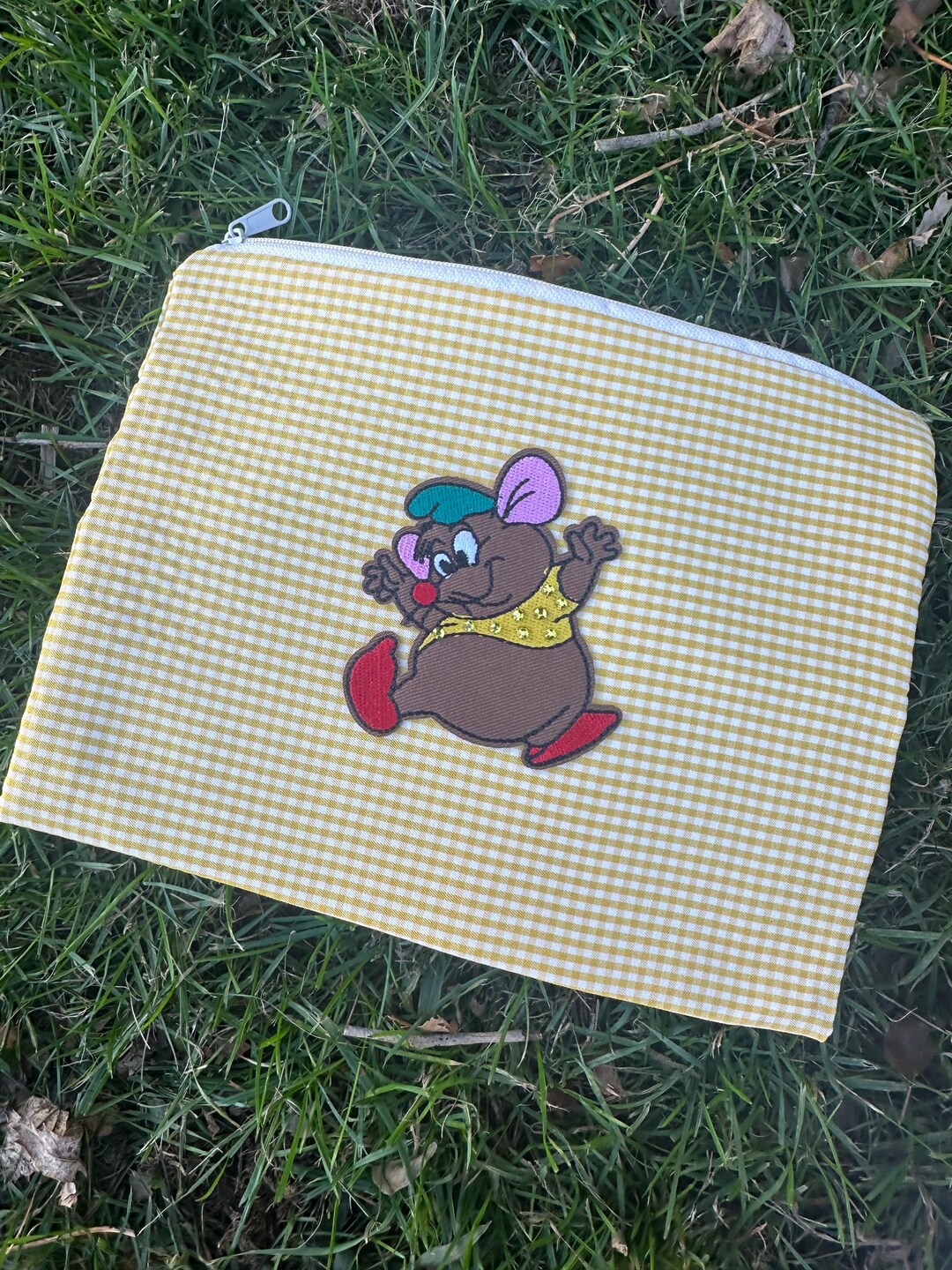 Character Mouse Plaid Zipper Pouch: Small Fabric Cosmetic Bag - Etsy