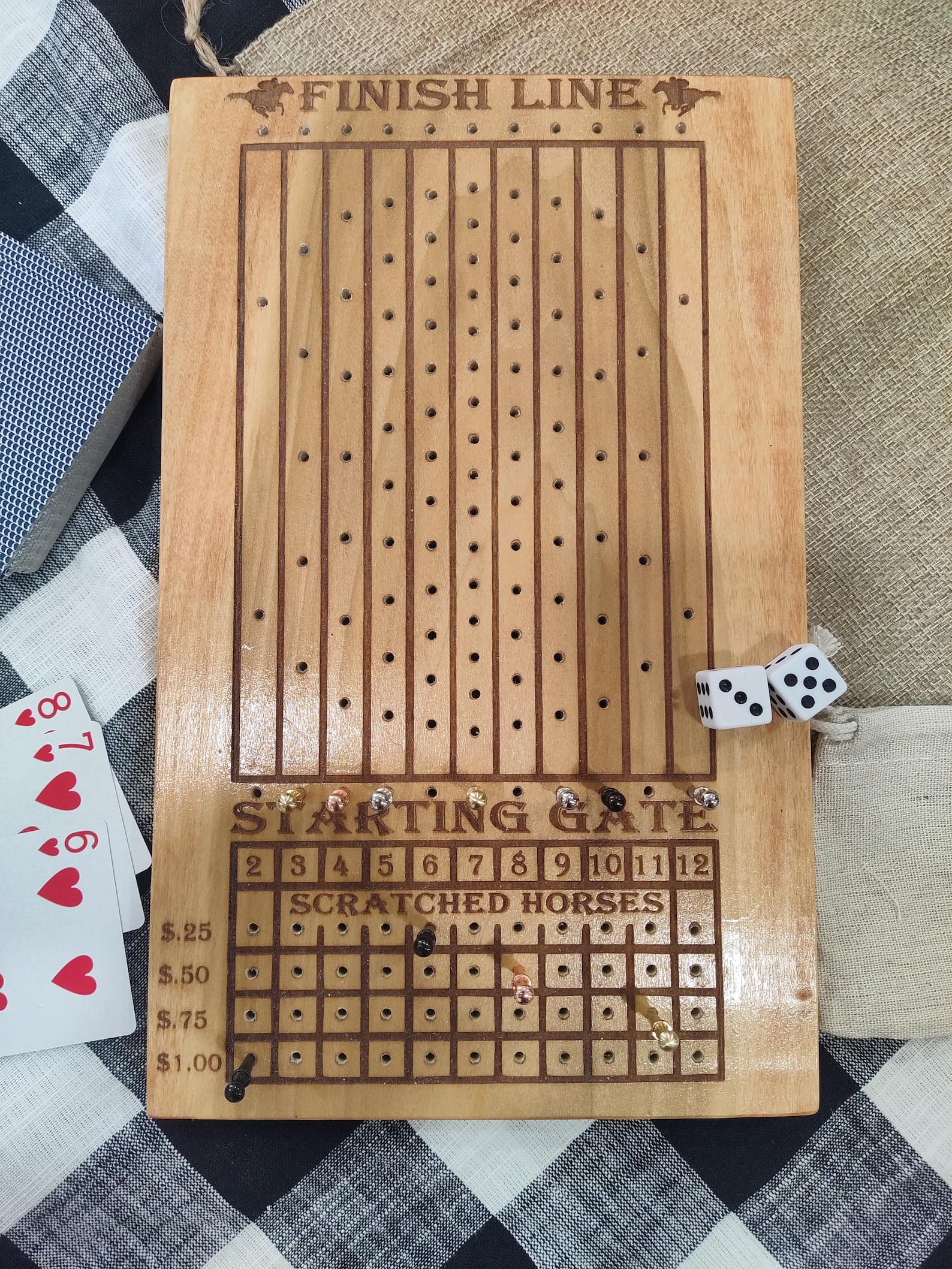 Across the Board Horse Race Dice Race Game Horse Racing Game Etsy