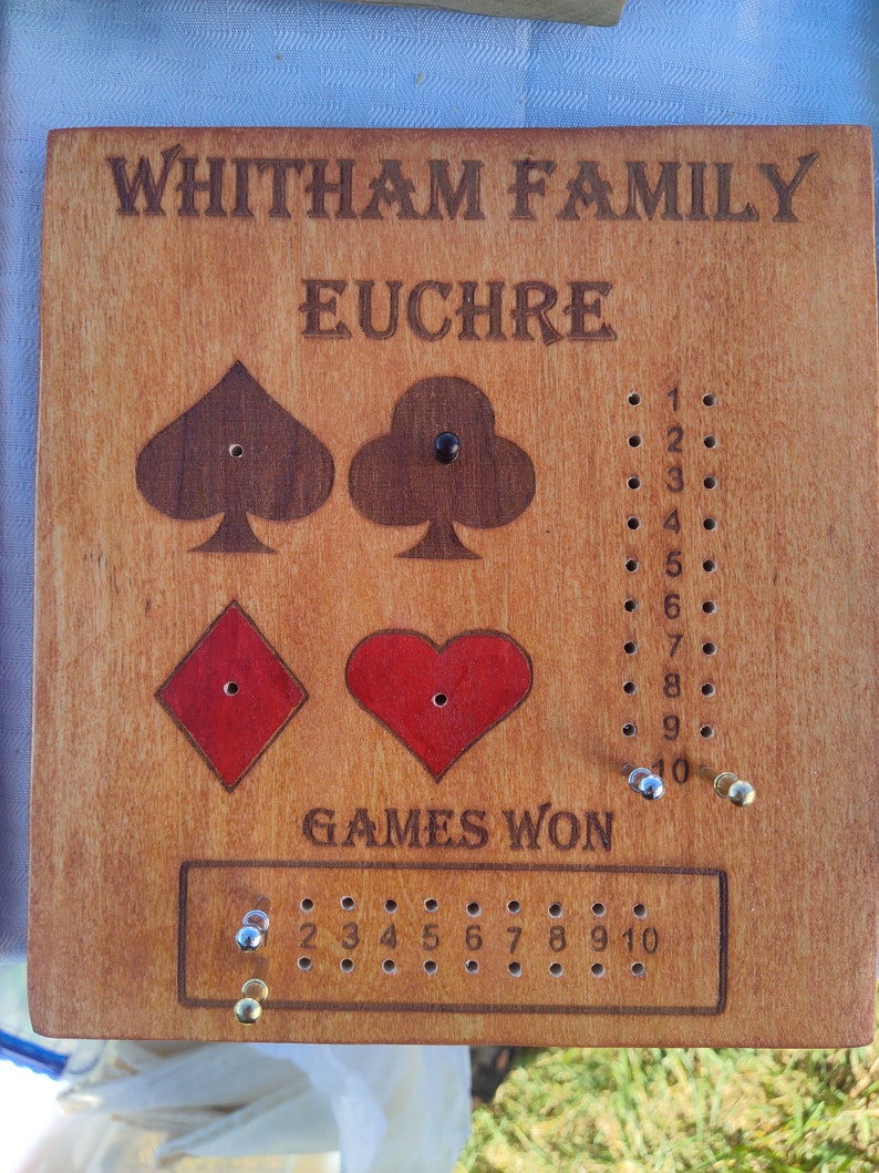 Personalized Euchre Board Solid Poplar Board Family Card Game Homemade