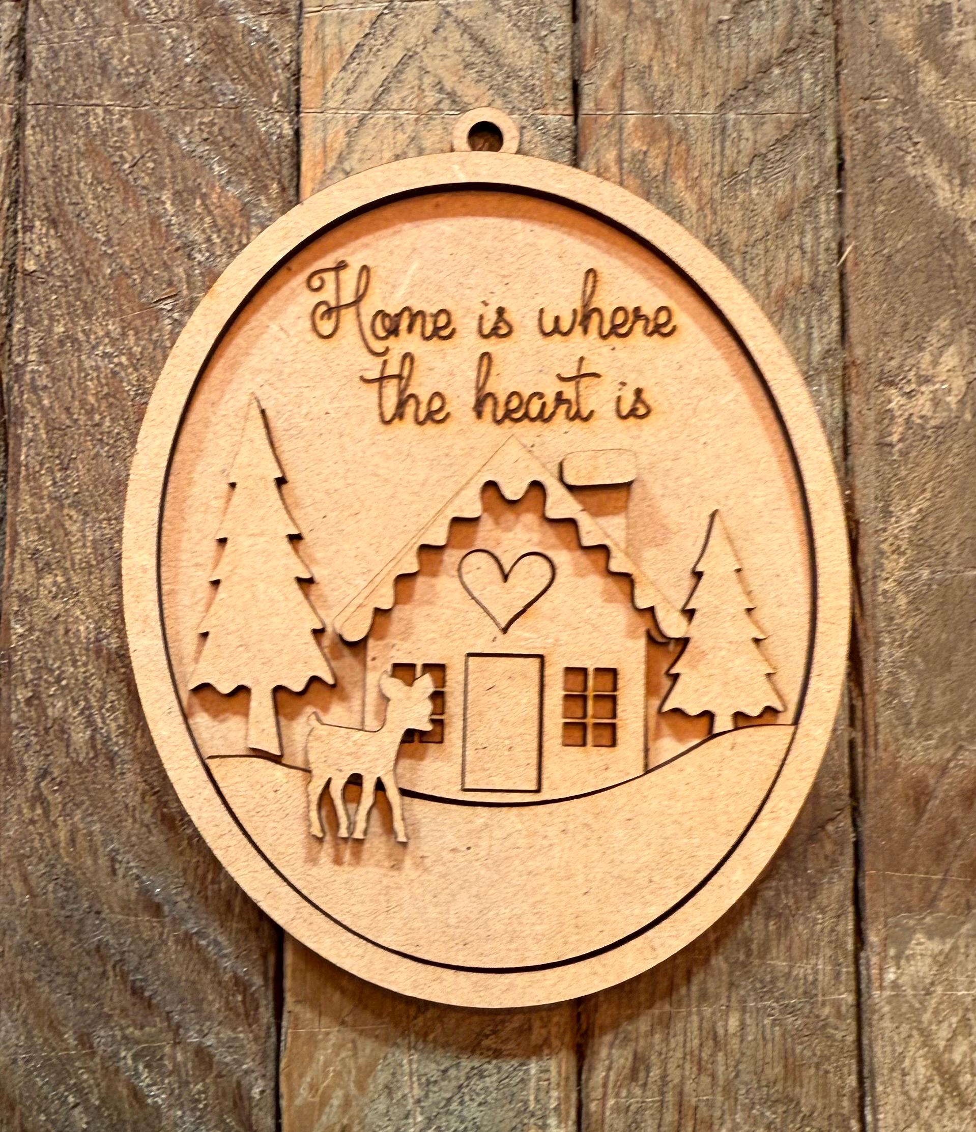 Home is Where the Heart is DIY Ornament - Etsy, image size:1918x2225