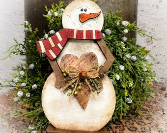 Snowman with heart DIY kit