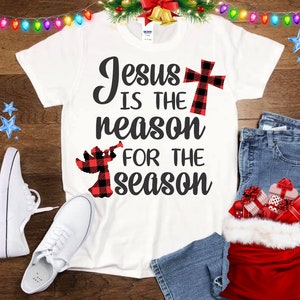 Jesus is the reason Christmas, DTF Transfer Film to T-shirt, Heat Iron on Transfer, Ready to Press, DTF transfer T shirt Heat Machine