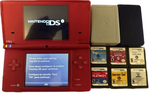 Nintendo DSi Matte Black / Red Custom Handheld System With Charger