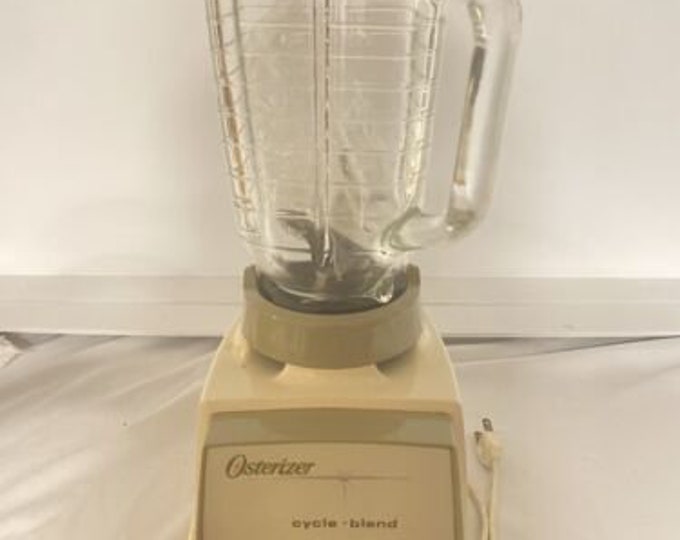 Vintage RARE Oster Osterizer Cycle Blend 10 Speed Blender Beige and