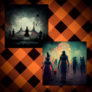 Halloween Nightmare Carnival - 2 pack, 4K Digital Print, Instant Download