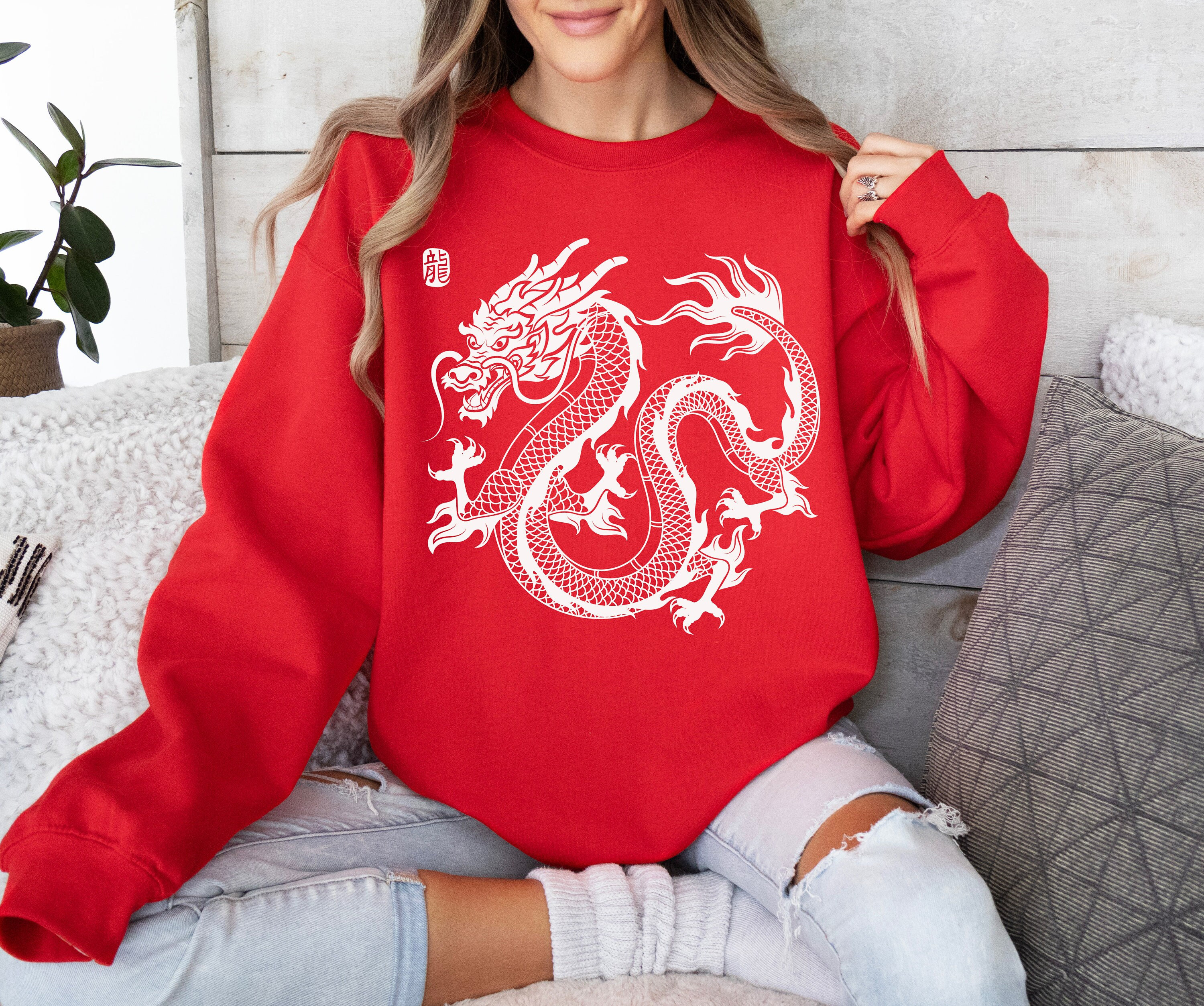 Red dragon sweater sale