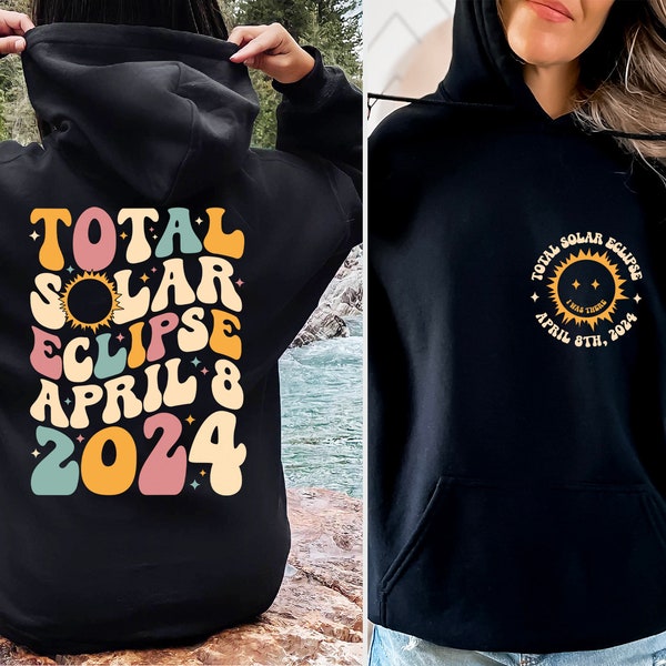 Total Solar Eclipse 2024 Sweatshirt, Double-Sided Shirt, April 8th 2024 Shirt, Eclipse Event 2024 Shirt, Celestial Shirt, Gift for Eclipse