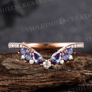 Alexandriet trouwring marquise Alexandriet trouwring halve eeuwigheid Moissaniet trouwring roségouden bijpassende ring verjaardagscadeau
