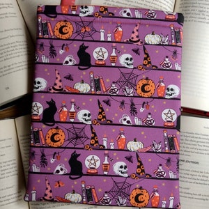 Witchy Bookshelf Book Sleeve, Kindle Sleeve, Spooky, Book Protector, Padded Pouch, Book Accessories, Halloween Season