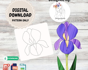Iris Stained Glass Pattern Only - No Tutorial Attached