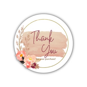 Dank u sticker, Boho Bloemen Stickers, Ronde Stickers, Bruiloft Dank u, Verpakking Label, Ronde Gift Tag, PNG Cricut / Silhouet