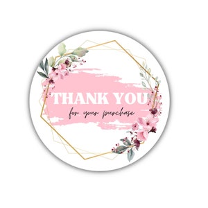 Adesivo di ringraziamento, adesivi floreali, adesivi rotondi, matrimonio di ringraziamento, etichetta di imballaggio, etichetta regalo rotonda, PNG Cricut/Silhouette